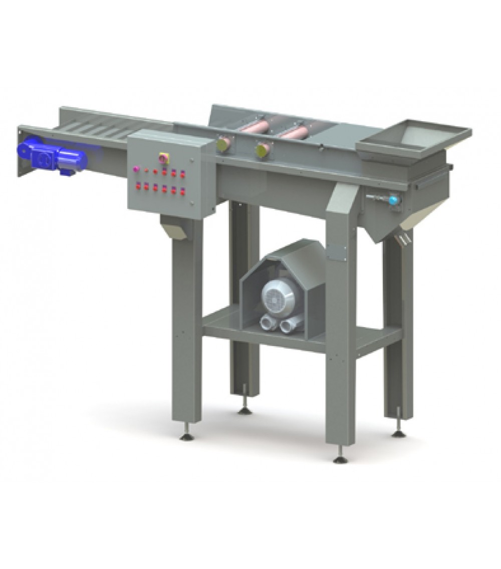 LAVATRICE LINEARE A NASTRO CON ASCIUGATURA E SELEZIONE OLIVE: produzione oraria fino a 2.000 Kg LAVATRICE LINEARE A NASTRO CON ASCIUGATURA E SELEZIONE OLIVE: produzione oraria fino a 2.000 Kg