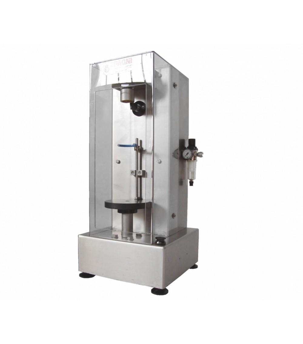 Gabbiettatrice semiautomatica per tappi fungo di sughero e plastica.