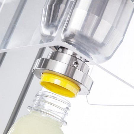 TAPPATORE A TESTA DISCENDENTE CON TESTA  A FRIZIONE MAGNETICA PER CAPSULE TWIST OFF E TAPPI A VITE