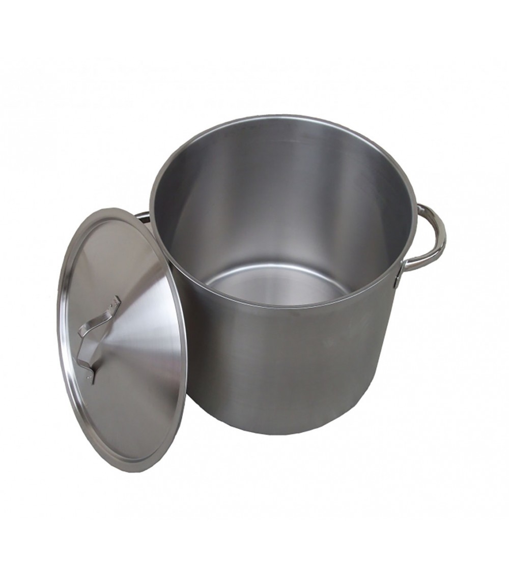 PENTOLA acciaio inox fondo piano est/interno satinato 100 LT - d50h50