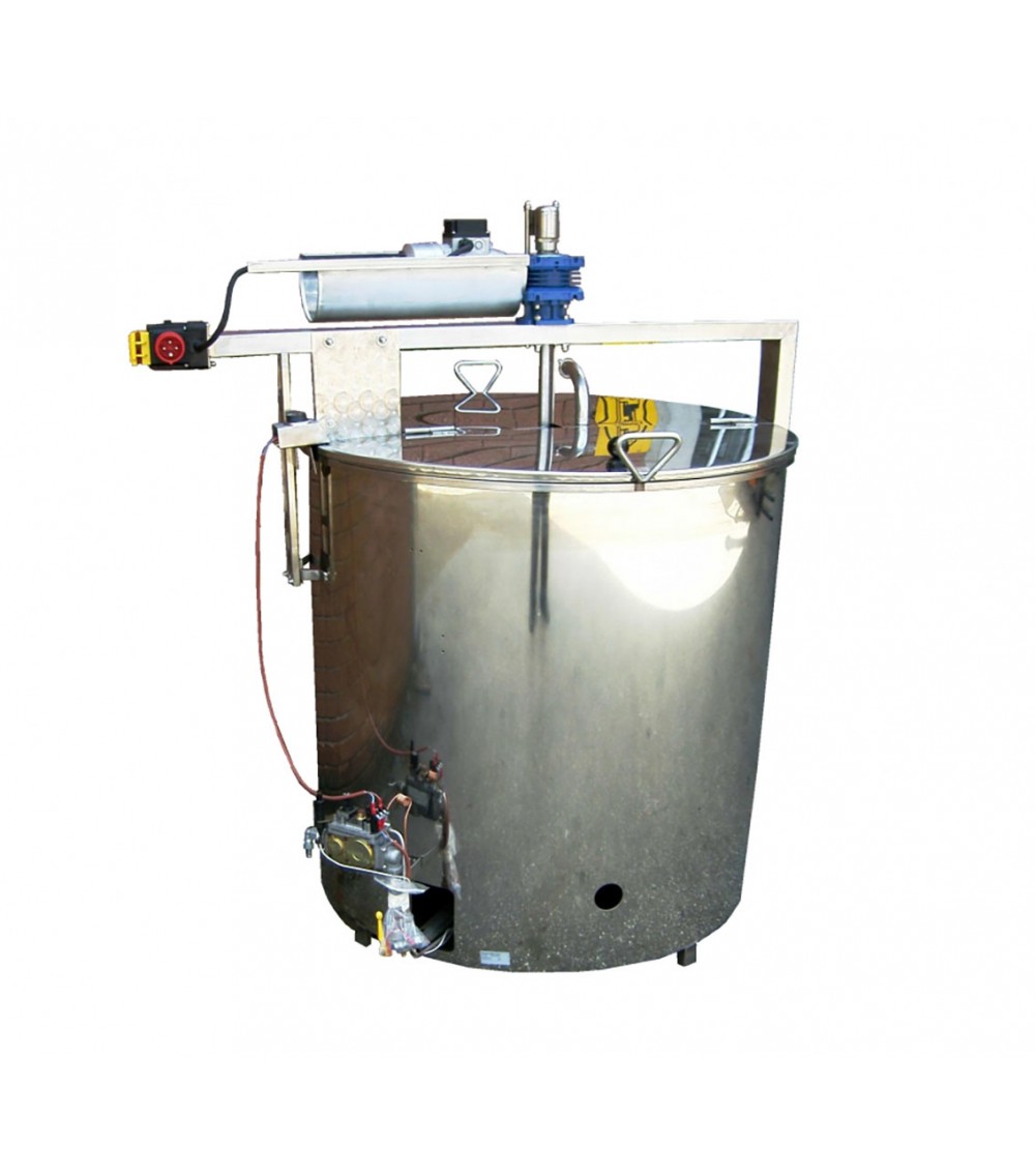 CUOCITORE PER BIRRA LT 370 COMPLETO di fornacetta, caldaia bruciatore, miscelatore elettrico e griglia