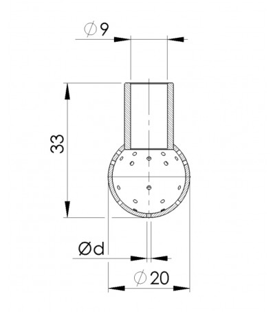 Sfera di lavaggio 20A diametro 1 mm