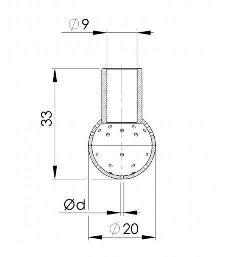 Sfera di lavaggio 20A diametro 1 mm