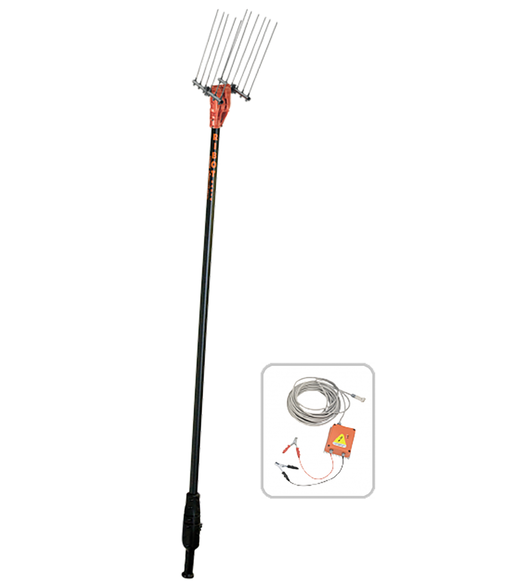 Scuotitore Elettrico 36-43V Volt con asta Fissa L. 2470 mm. + 1 mt. prolunga