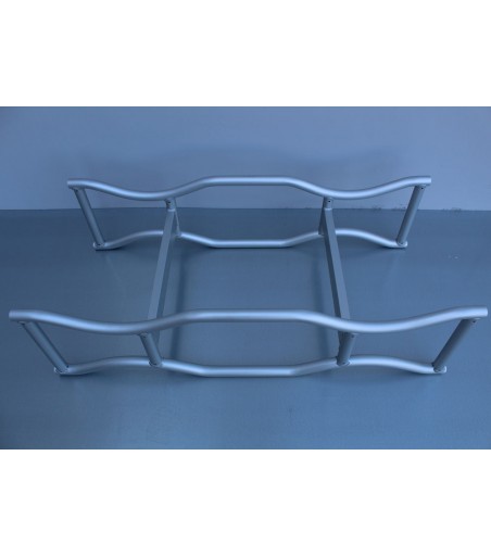 Porta Tonneaux 2 posti 600 Lt RIALZATO TRANSPALLET SAGOMATO (Alluminio Anodizzato Argento)