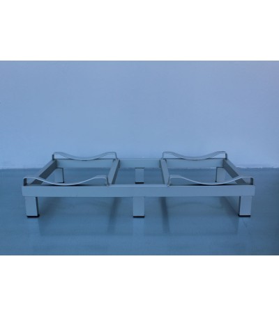 Porta Tonneaux 2 posti 600 Lt CON PIEDINI (Alluminio Anodizzato Argento)