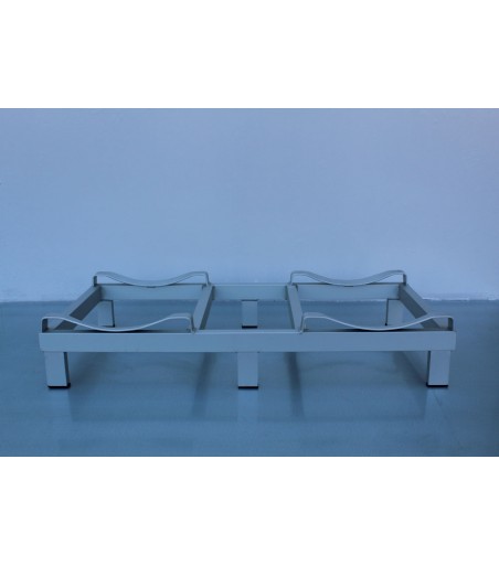 Porta Tonneaux 2 posti 600 Lt CON PIEDINI (Alluminio Anodizzato Argento)