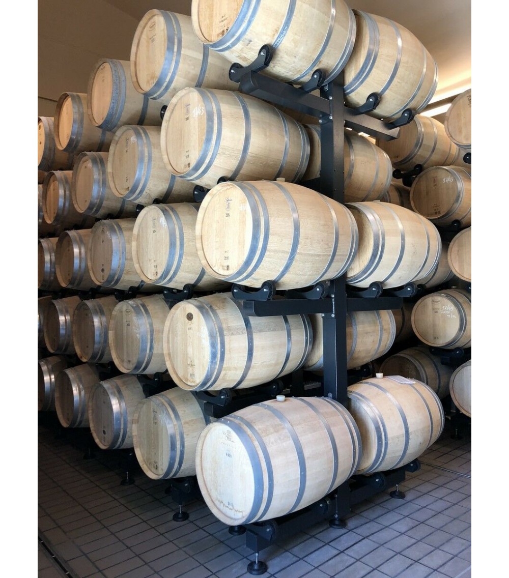 Porta Barriques 300 Lt ROTATIVO BIS - 3 posti - "colore Grigio Bucciato GA/6" (Alluminio) Porta Barriques 300 Lt ROTATIVO BIS - 3 posti - "colore Grigio Bucciato GA/6" (Alluminio)