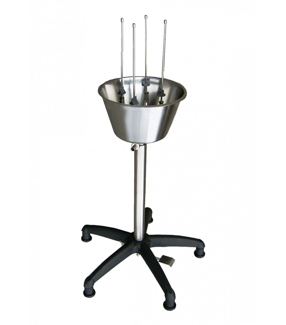 Lavabottiglie rialzato a pedale in acciaio inox 4 posti - bott. e/o dame da 0,5 a 2 lt Lavabottiglie rialzato a pedale in acciaio inox 4 posti - bott. e/o dame da 0,5 a 2 lt