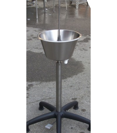 Lavabottiglie rialzato a pedale in acciaio inox 4 posti - bott. e/o dame da 0,5 a 2 lt