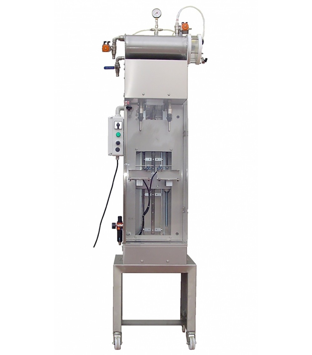 Travasatrice e riempitrice isobarica automatica a due erogatori con pompa vuoto 230V 50HZ Travasatrice e riempitrice isobarica automatica a due erogatori con pompa vuoto 230V 50HZ