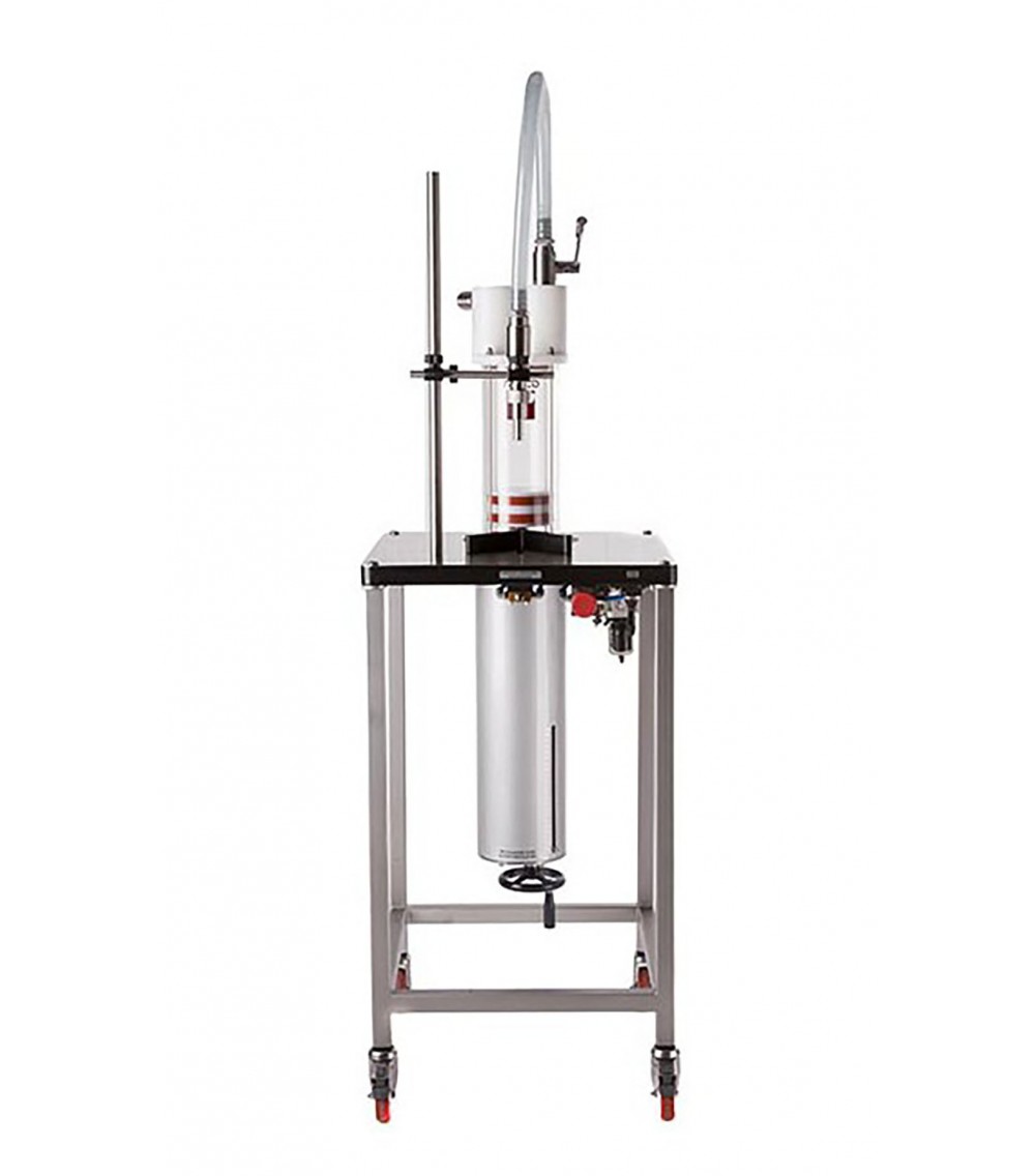DOSATORE VOLUMETRICO VERTICALE PER DOSI DA 250 A 5000  ml BECCO CON RETINE E CILINDRO INOX