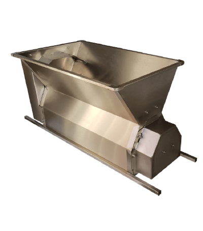 Diraspatrice INOX a motore con tramoggia con coclea di carico 1000-1200 kg/ora