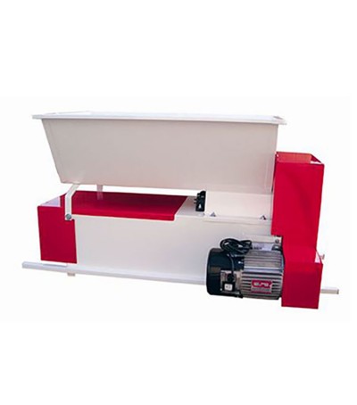 Pigiadiraspatrice a rulli in alluminio con tramoggia in lamiera smaltata con coclea 1600-1800 kg/h