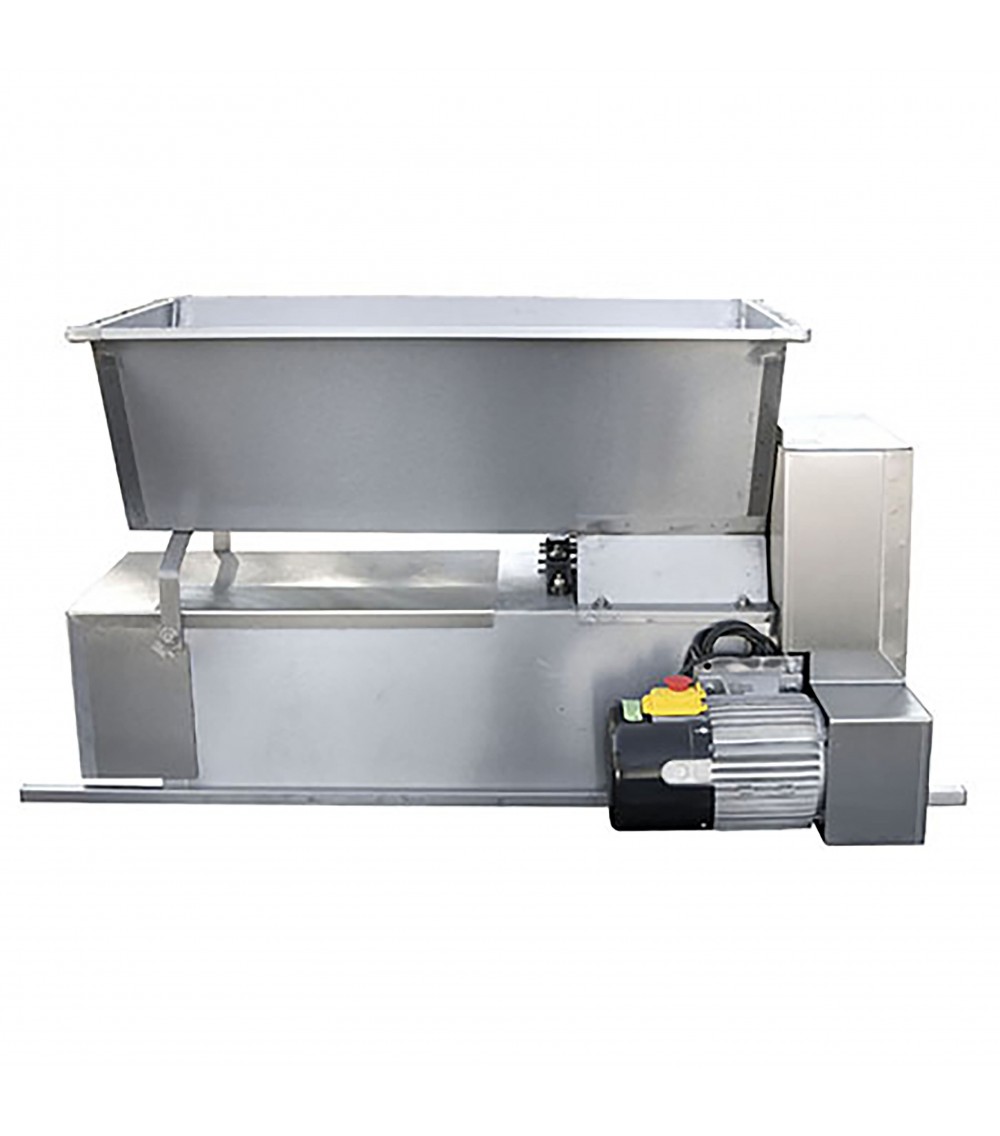 Pigiadiraspatrice inox a rulli in gomma con tramoggia in inox con coclea 1600-1800 kg/h Pigiadiraspatrice inox a rulli in gomma con tramoggia in inox con coclea 1600-1800 kg/h