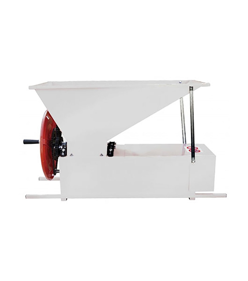 Pigiadiraspatrice manuale a rulli tramoggia e agitatore in Inox 1000–1200 Kg/ora Pigiadiraspatrice manuale a rulli tramoggia e agitatore in Inox 1000–1200 Kg/ora