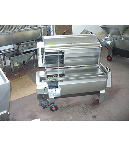 Diraspatrice inox a motore con rulli in gomma e pompa centrifuga 2000-2300 kg/h