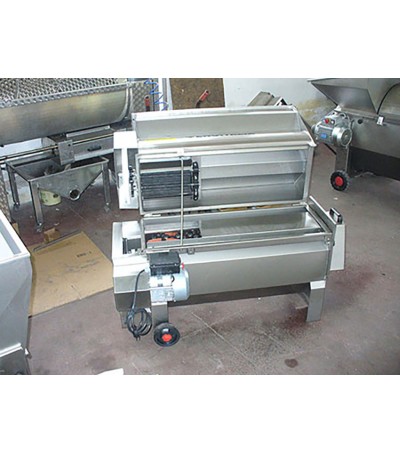 Diraspatrice inox a motore con rulli in gomma e pompa centrifuga 3000-3300 kg/h