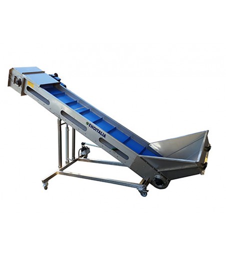 ELEVATORE A NASTRO inox 2-10 Ton/h - Lungh. 3000 mm, Largh. 450 mm