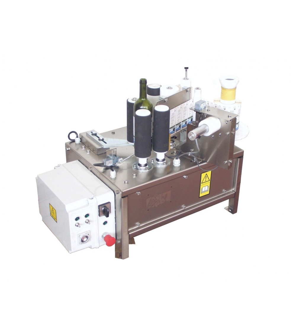 ETICHETTATRICE AUTOADESIVA SEMIAUTOMATICA bottiglie tonde e quadre