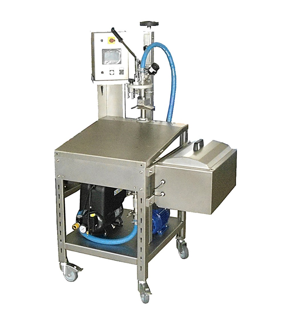 RIEMPITRICE SEMI-MANUALE PER BAG IN BOX completa di compressore silenziato e di pompa