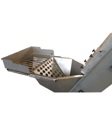 Elevatore inox con vasca di lavaggio e tavolo di selezione 3000 kg/h