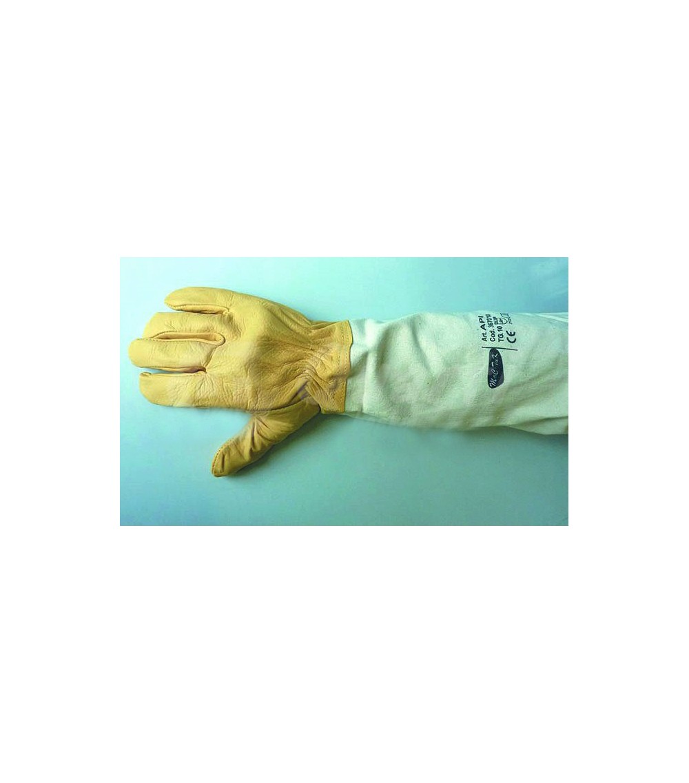 GUANTI IN PELLE con manichetta in cotone Taglia 9