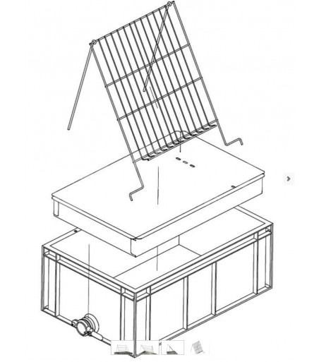 BANCO in plastica per disopercolare cm. 60x40x28