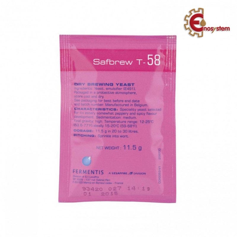 Lievito Fermentis SAFEBREW T-58 - Aroma e alta gradazione gr 11 Lievito Fermentis SAFEBREW T-58 - Aroma e alta gradazione gr 11