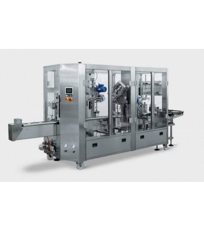 Linea di imbottigliamento automatica completa riempitrice, tappatrice, etichettatrice