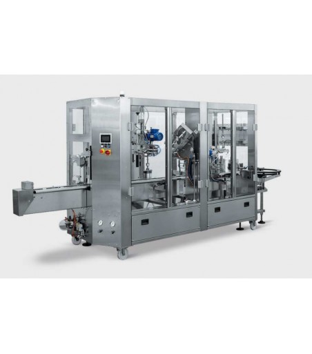 Linea di imbottigliamento automatica completa riempitrice, tappatrice, etichettatrice