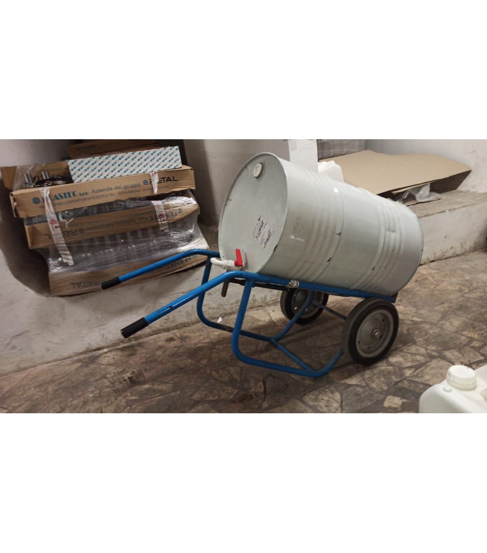 CARRELLO PER FUSTI FKH IN ACCIAIO, VERN. BLU, RUOTE IN GOMMA PIENA, PER FUSTI DA 200/220 L CARRELLO PER FUSTI FKH IN ACCIAIO, VERN. BLU, RUOTE IN GOMMA PIENA, PER FUSTI DA 200/220 L