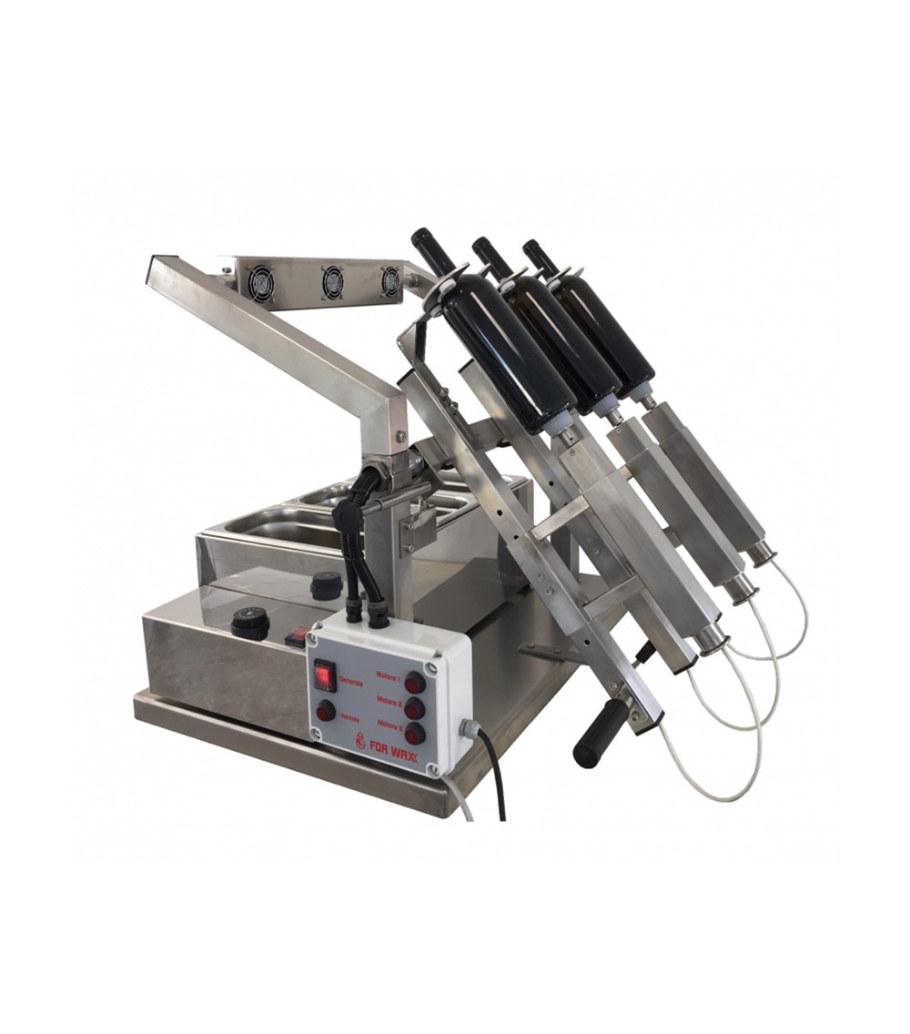 Macchina sigillatrice ceralacca/gommalacca semiautomatica 3 posti Con CARRELLO e VENTOLA per raffreddamento Regolabile