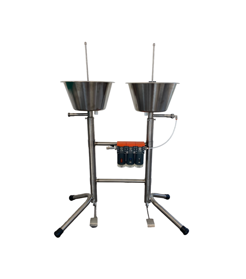 Soffiatrice e/o sciacquatrice doppia con filtri 2 contenitori