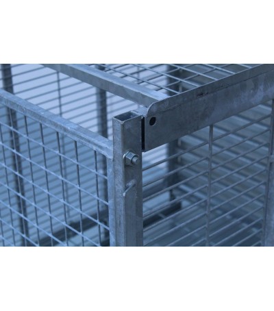 Contenitore sovrapponibile per bottiglie – acciaio zincato a caldo, capacità 504 bottiglie