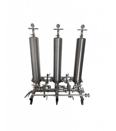 Filtro a tre campane in acciaio inox AISI 304 – Filtrazione e lavaggio in serie o parallelo
