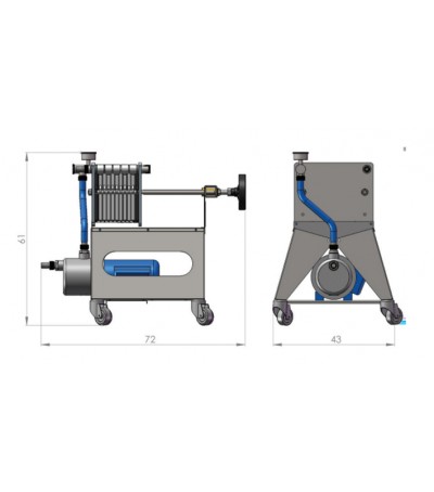 Filtro Jolly 10 piastre per olio senza pompa  telaio da 20 piastre