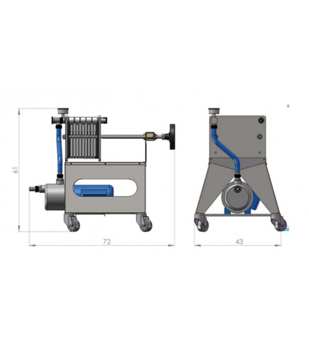 Filtro Jolly 10 piastre per olio senza pompa  telaio da 20 piastre