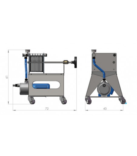 Filtro JOLLY 20 CON pompa e girante in gomma GG.20 MF 220V con telaio da 20 piastre