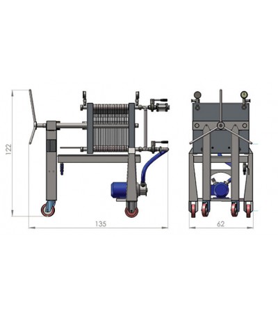 FILTRO EUR 10 CON PIASTRE MOPLEN senza pompa telaio da 30 piastre