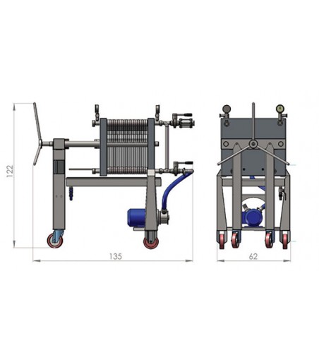 EUR 10 CON POMPA GG.20 Ep-Mini MF.380V telaio da 30 piastre