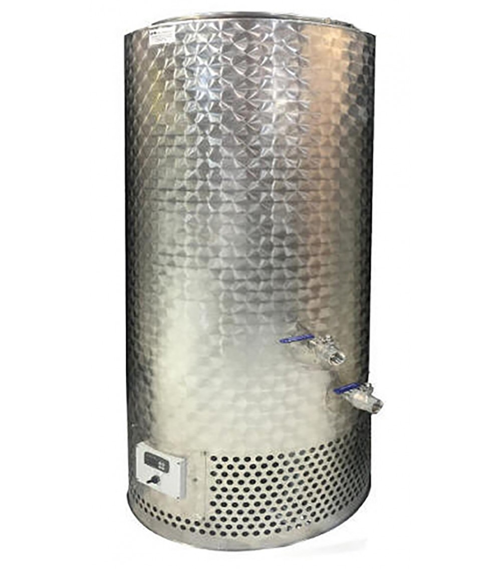 Serbatoio refrigerato (solo freddo) con coperchio, fondo  cono 10°, 500 Lt