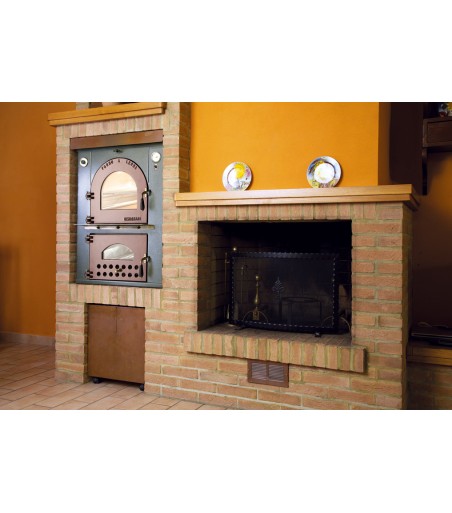 Forno a legna a fuoco indiretto camera di cottura CM 43×61