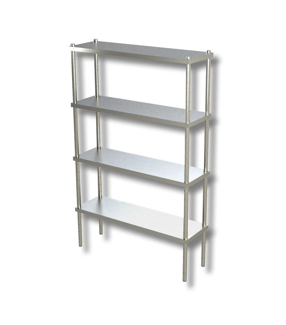 Scaffale in Acciaio Inox AISI 304 – 4 Ripiani Lisci (Dimensioni Personalizzabili) Scaffale in Acciaio Inox AISI 304 – 4 Ripiani Lisci (Dimensioni Personalizzabili)