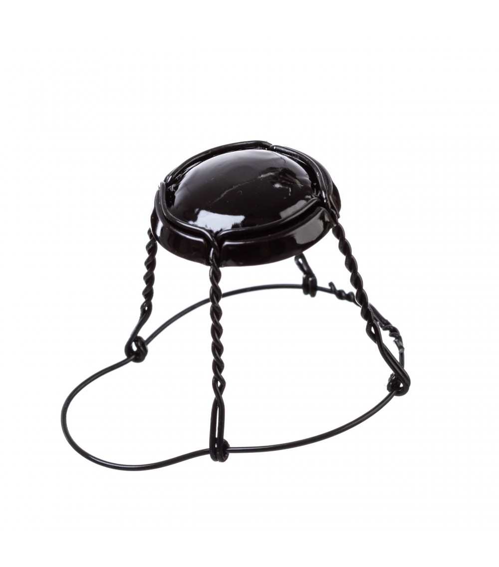 Gabbietta CON CAPPELLOTTO per tappo a fungo (100 pz) NERO