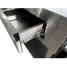 Tavolo in acciaio inox su gambe con 3 cassetti e piano di fondo (Dimensioni Personalizzabili) Tavolo in acciaio inox su gambe con 3 cassetti e piano di fondo (Dimensioni Personalizzabili)