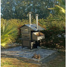 Forno a legna a fuoco indiretto da esterno camera di cottura cm 51x90 con Barbecue