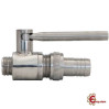 Valvola a sfera inox 1/2" x 3/4" M/M con portagomma dritto