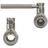 Valvola a sfera inox 1/2" x 3/4" M/M con portagomma dritto