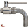 Valvola a sfera inox 1/2" x 3/4" M/M con curva portagomma curvo Valvola a sfera inox 1/2" x 3/4" M/M con curva portagomma curvo